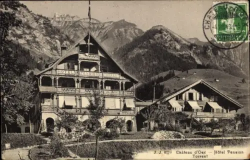 Ak Château d'Œx Oex Kanton Waadt, Hotel