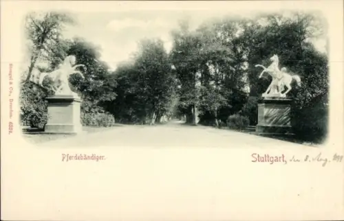 Ak Stuttgart am Neckar, Pferdebändiger
