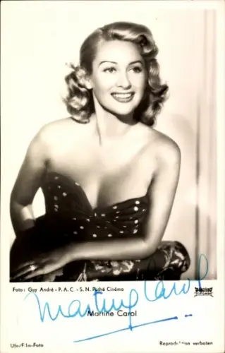 Ak Schauspielerin Martine Carol, Portrait, Autogramm