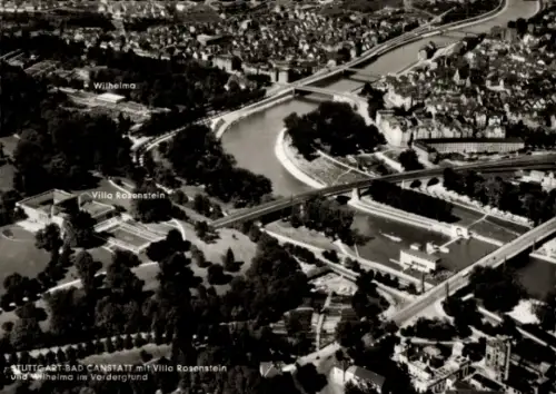 Ak Bad Cannstatt Stuttgart in Württemberg, Schloss Rosenstein, Luftaufnahme von Wilhelma, Villa R