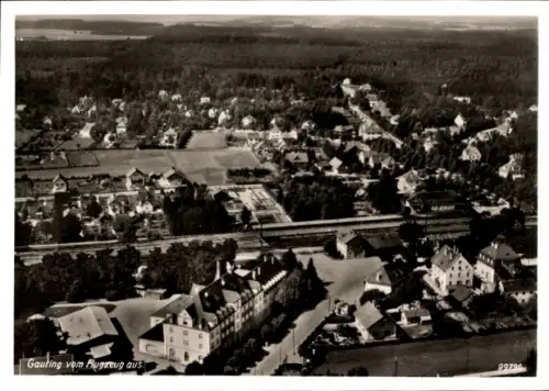 Ak Gauting in Oberbayern, Luftaufnahme
