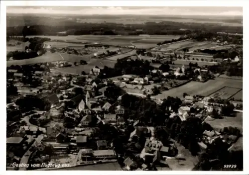 Ak Gauting in Oberbayern, Luftaufnahme