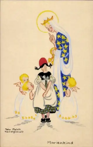 Handgemalt Ak Nehls, Ida, Marienkind