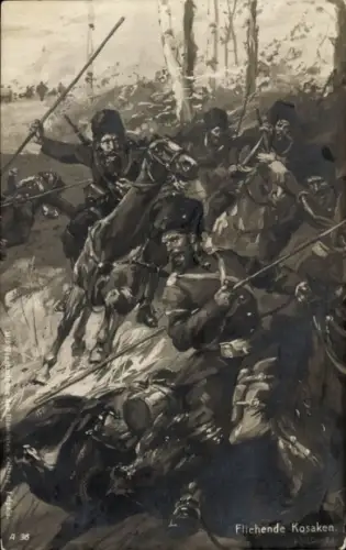 Ak Fliehende Kosaken, Schlachtfeld