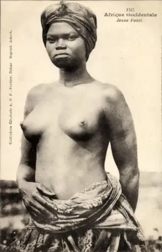 Ak Barbusige Afrikanerin, Porträt