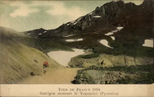 CPA Tour de France 1910, Garrigou montant le Tourmalet
