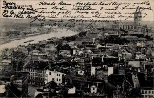 Ak Magdeburg an der Elbe,  Totalansicht
