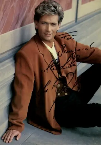 Autogrammkarte Sänger Olaf Berger, Portrait, Autogramm