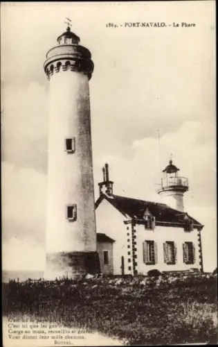 Ak Port Navalo en Arzon Morbihan, Leuchtturm,  , Text auf Französisch, 1864