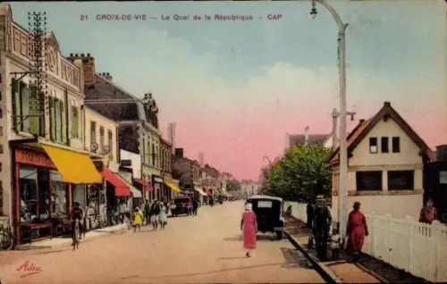 Ak Croix de Vie Vendée, Quai de la Republique