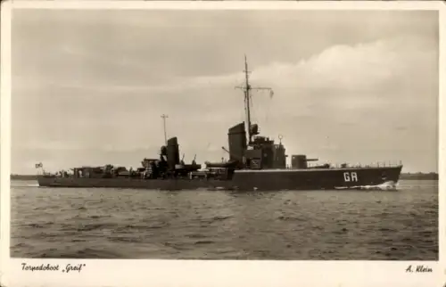 Ak Torpedoboot Greif, Kriegsschiffe Deutschland, GR, Geschütztürme