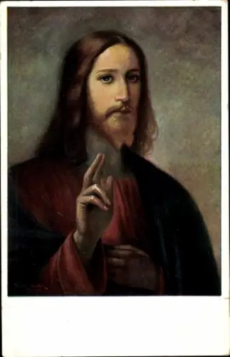 Ak Jesus, Gemaltes Porträt
