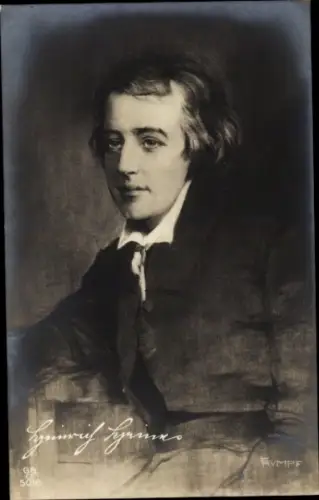 Künstler Ak Rumpf, Dichter und Schriftsteller Heinrich Heine