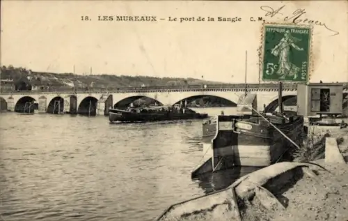 Ak Les Mureaux Yvelines, Le port de la Sangle