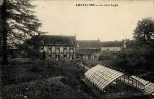 Ak Luzarches Val d’Oise, Historisches Gebäude, Gewächshaus, Grüne Umgebung, Alter Stil