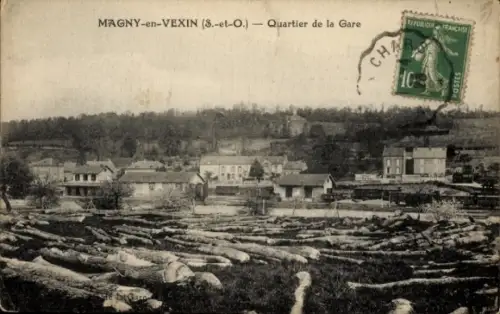 Ak Magny en Vexin Val-d’Oise, Quartier de la Gare