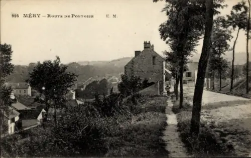 Ak Méry sur Oise Val d’Oise, Route de Pontoise