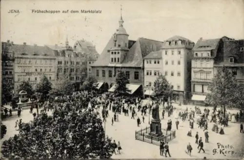 Ak Jena in Thüringen, Frühschoppen auf dem Marktplatz