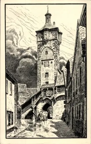 Künstler Ak Rothenburg ob der Tauber Mittelfranken, Klingentor
