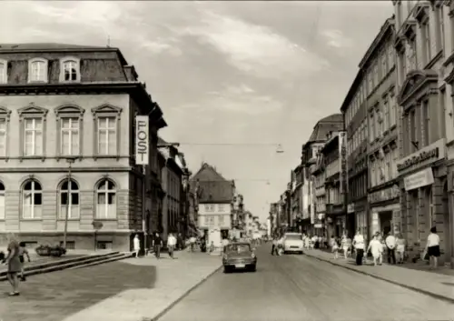 Ak Mühlhausen im Thüringer Unstrut Hainich Kreis, Steinweg mit Post, Filmtheater, Geschäfte