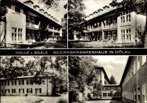 Ak Dölau Halle an der Saale, Bezirkskrankenhaus in  Halle/Saale, schwarz-weiß, Fotos
