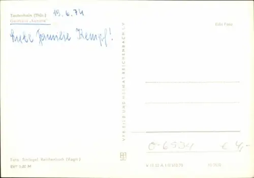 Ak Tautenhain in Thüringen, Gasthaus Kanone