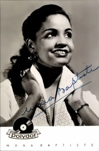 Ak Sängerin und Schauspielerin Mona Baptiste,  Polydor, Portrait, Autogramm
