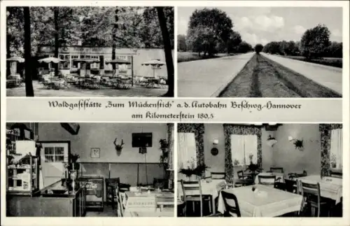 Ak Zweidorf Wendeburg Niedersachsen, Waldgaststätte Zum Mückentisch, Autobahn-Raststätte
