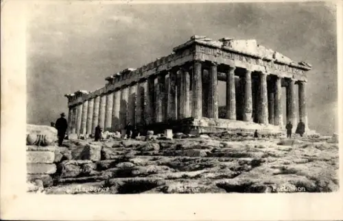 Ak Athen Griechenland, Parthenon, Griechenland, antike Architektur, Touristen, Monument