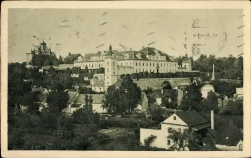 Ak Rychnov nad Kněžnou Reichenau an der Knieschna Region Königgrätz, Schloss, Bäume, Häuser, Schw