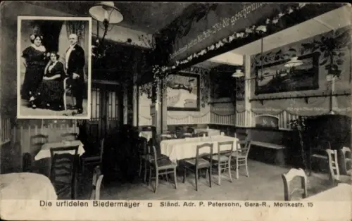 Ak Gera in Thüringen, Die urfidelen Miedermayer, Ständ. Adr. P. Petersohn, Moltkestraße 15