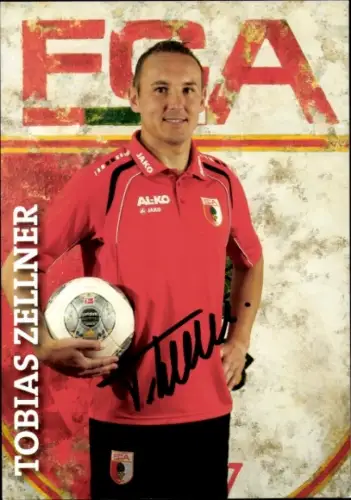 Autogrammkarte Co Trainer Tobias Zellner, FC Augsburg, Autogramm