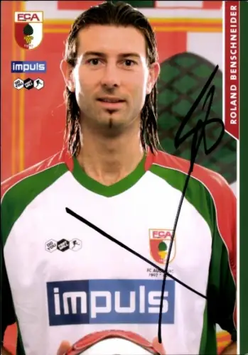 Autogrammkarte Fußballer Roland Benschneider, FC Augsburg, Autogramm