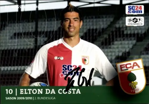 Autogrammkarte Fußballer Elton da Costa, FC Augsburg, Autogramm