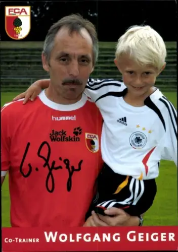Autogrammkarte Co Trainer Wolfgang Geiger, FC Augsburg, Autogramm
