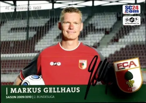 Autogrammkarte Co Trainer Markus Gellhaus, FC Augsburg, Autogramm
