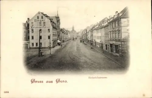 Ak Gera in Thüringen, Singer Nähmaschinen, Heinrichstraße