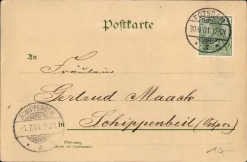 Litho Potsdam in Brandenburg, Eingang zum Wildpark, Neues Palais, Communs