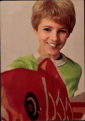 Autogrammkarte Sängerin Gaby Berger, Portrait, Autogramm