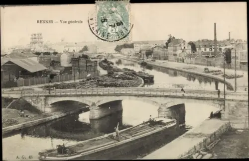 CPA Rennes Ille-et-Vilaine, vue générale
