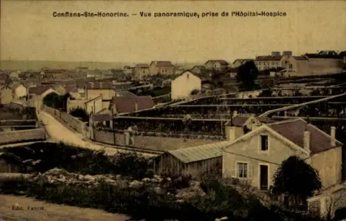 CPA Conflans-Sainte-Honorine Yvelines, Vue panoramique, prise de l'Hôpital-Hospice