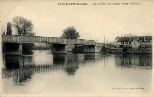 Ak Conflans-Sainte-Honorine Yvelines, Brücke