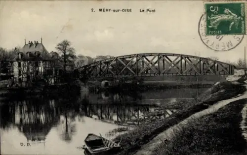 Ak Méry sur Oise Val d’Oise, Brücke