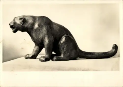 Ak Plastik von Prof. Hans Haffenrichter, Schneeleopard