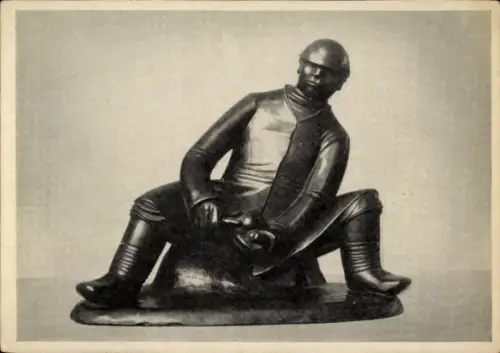 Ak Plastik von Ernst Barlach, Der Melonenschneider, Bronze 1907
