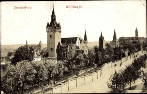 Ak Quedlinburg im Harz, Wallstraße