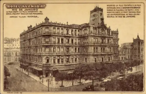 Ak Rio de Janeiro Brasilien, Hotel Avenida
