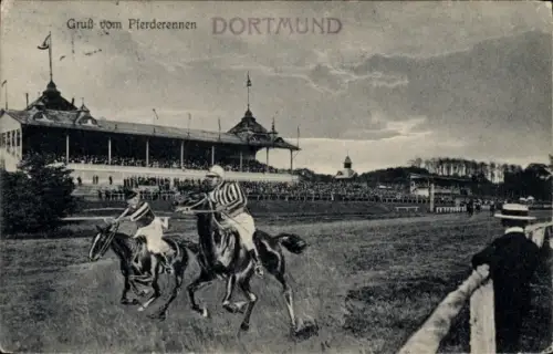 Ak Dortmund, Pferderennbahn, Tribünen