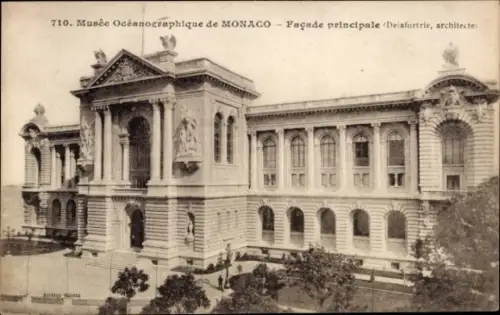 Ak Monaco, Musée Océanographique de  Hauptfassade, Delafortrie, Architekt
