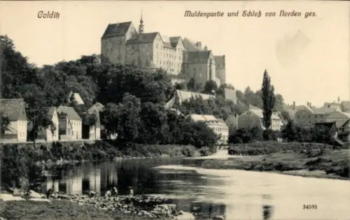 Ak Colditz in Sachsen, Mulde, Schloss von Norden aus gesehen